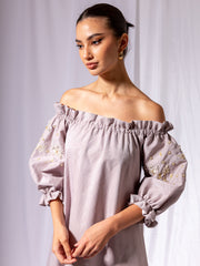 Off Shoulder Embroided Arms