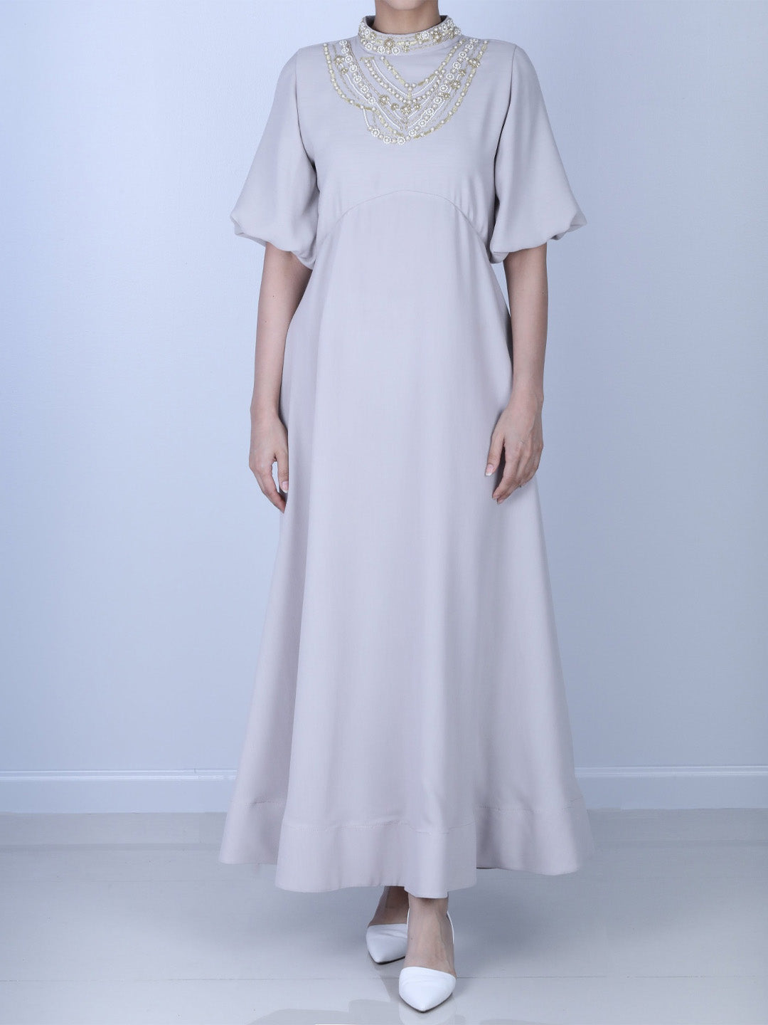 Light Pink Collar Kaftan