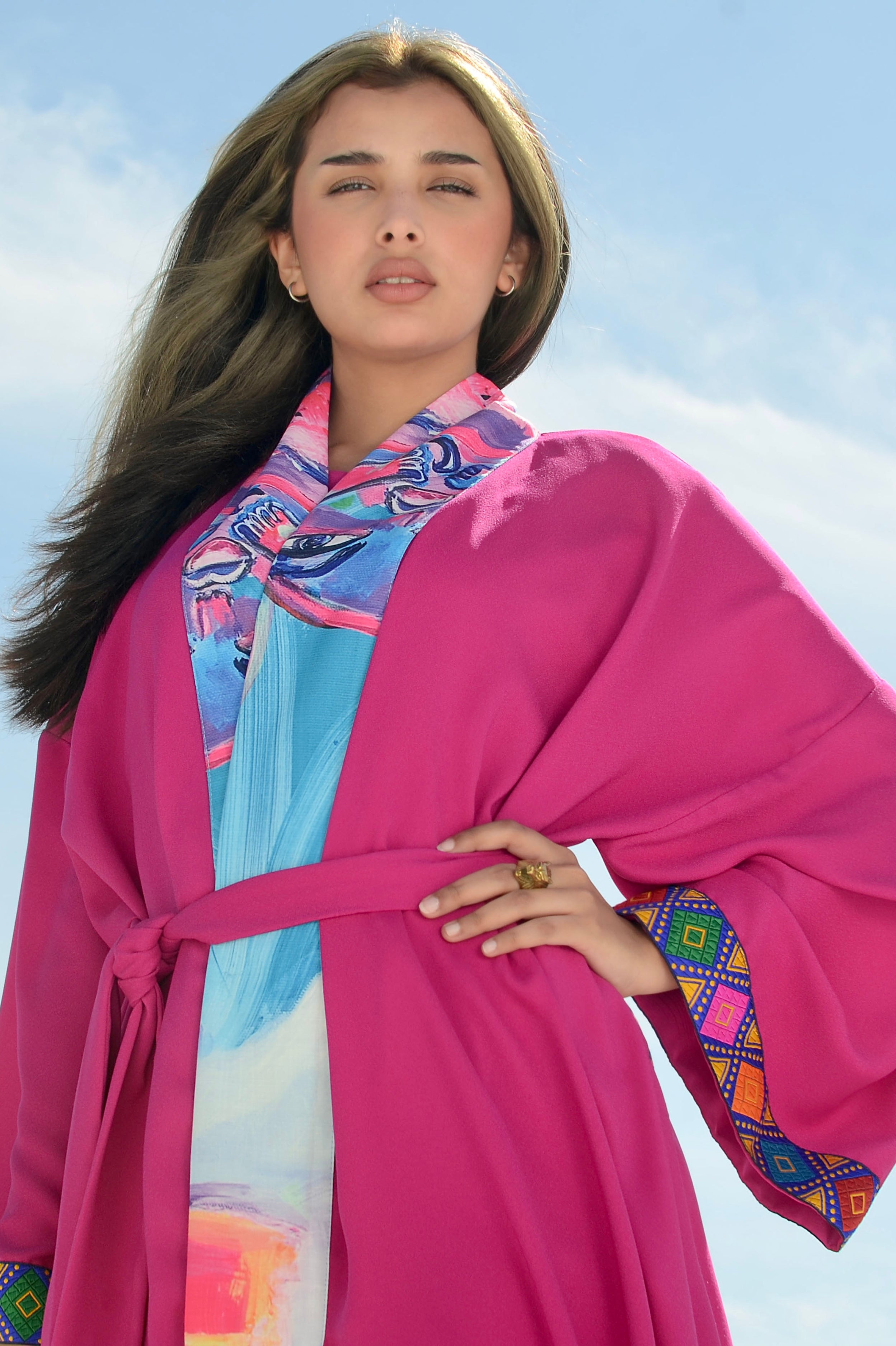 Fuchsia Kimono Colored Earth print