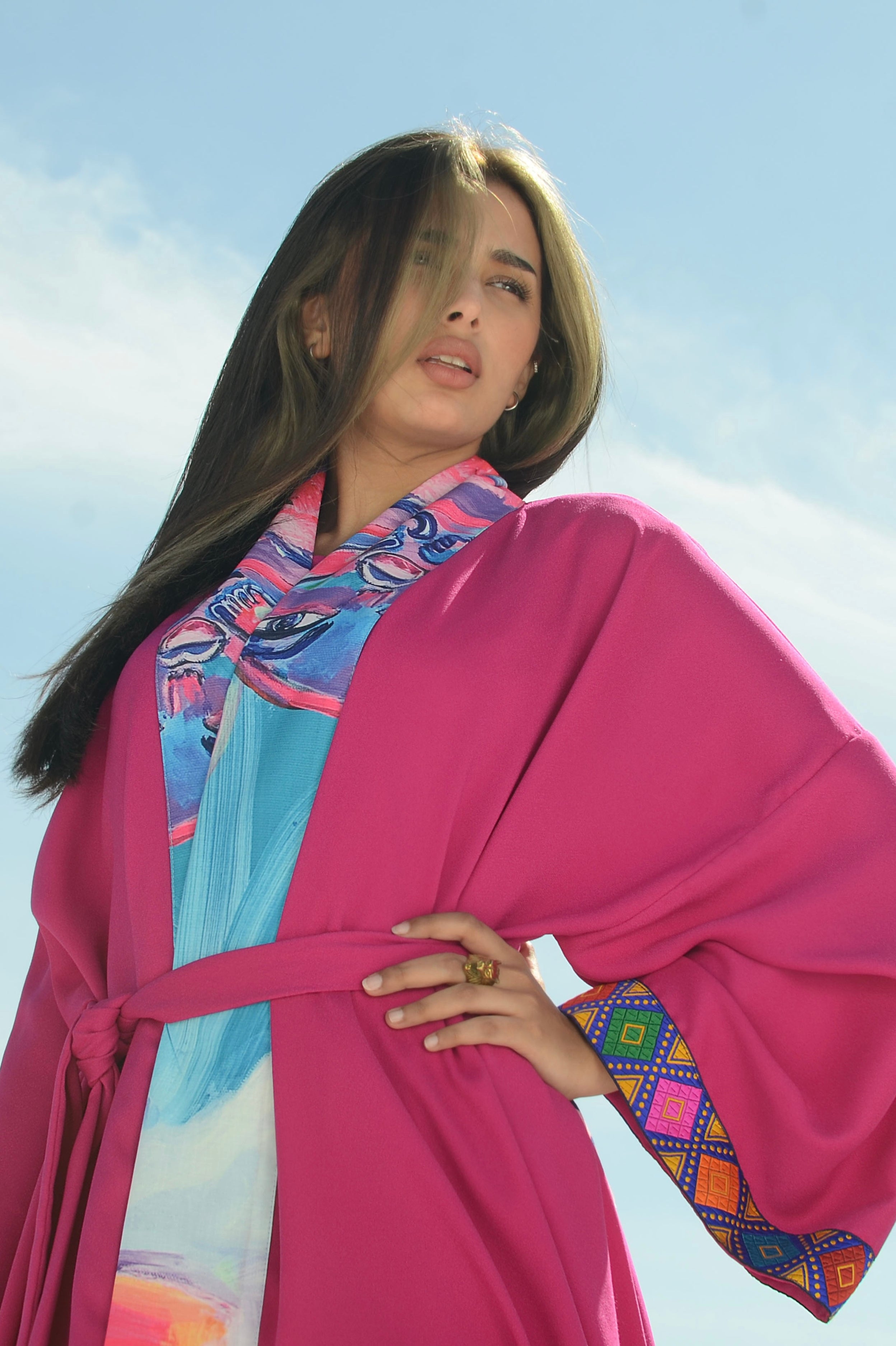 Fuchsia Kimono Colored Earth print