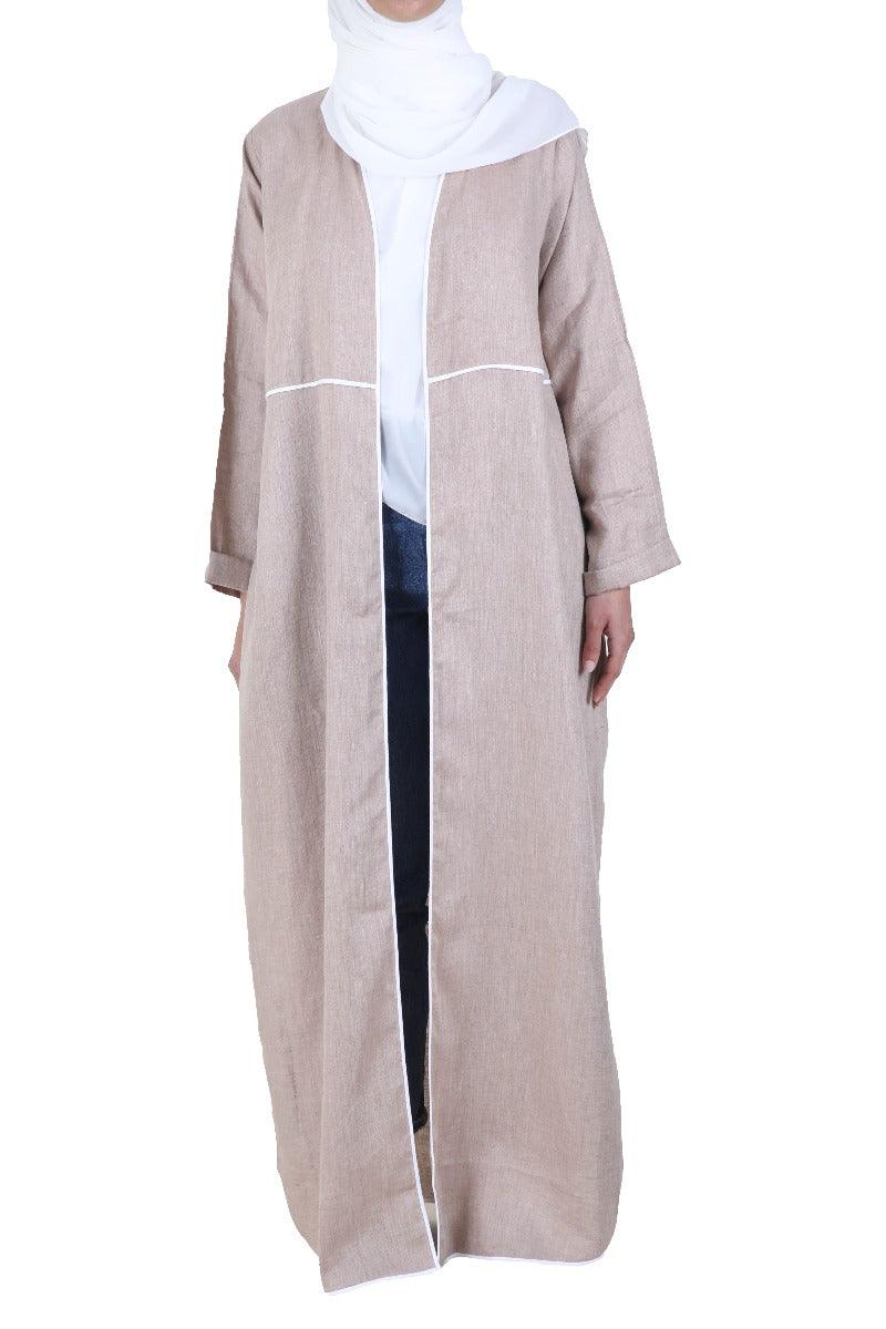 Peach Side Split Abaya