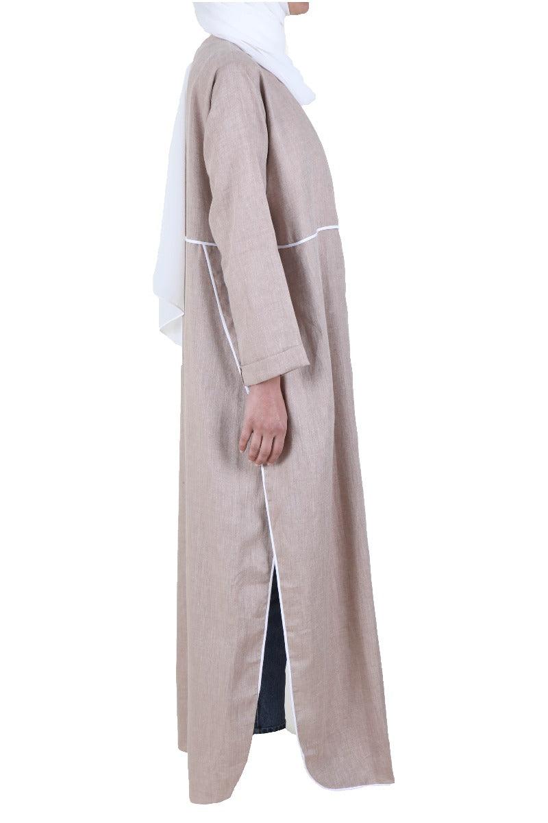 Peach Side Split Abaya