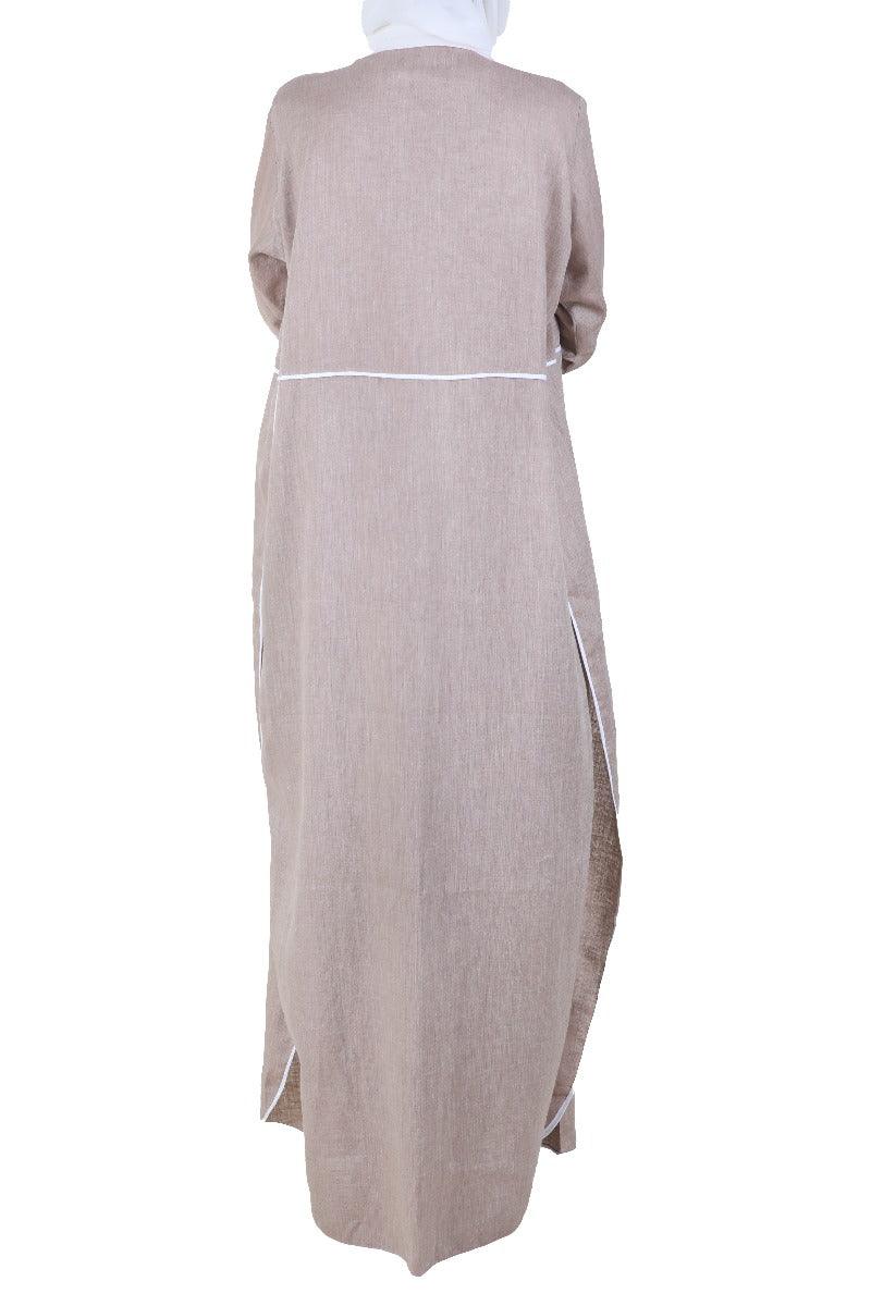 Peach Side Split Abaya