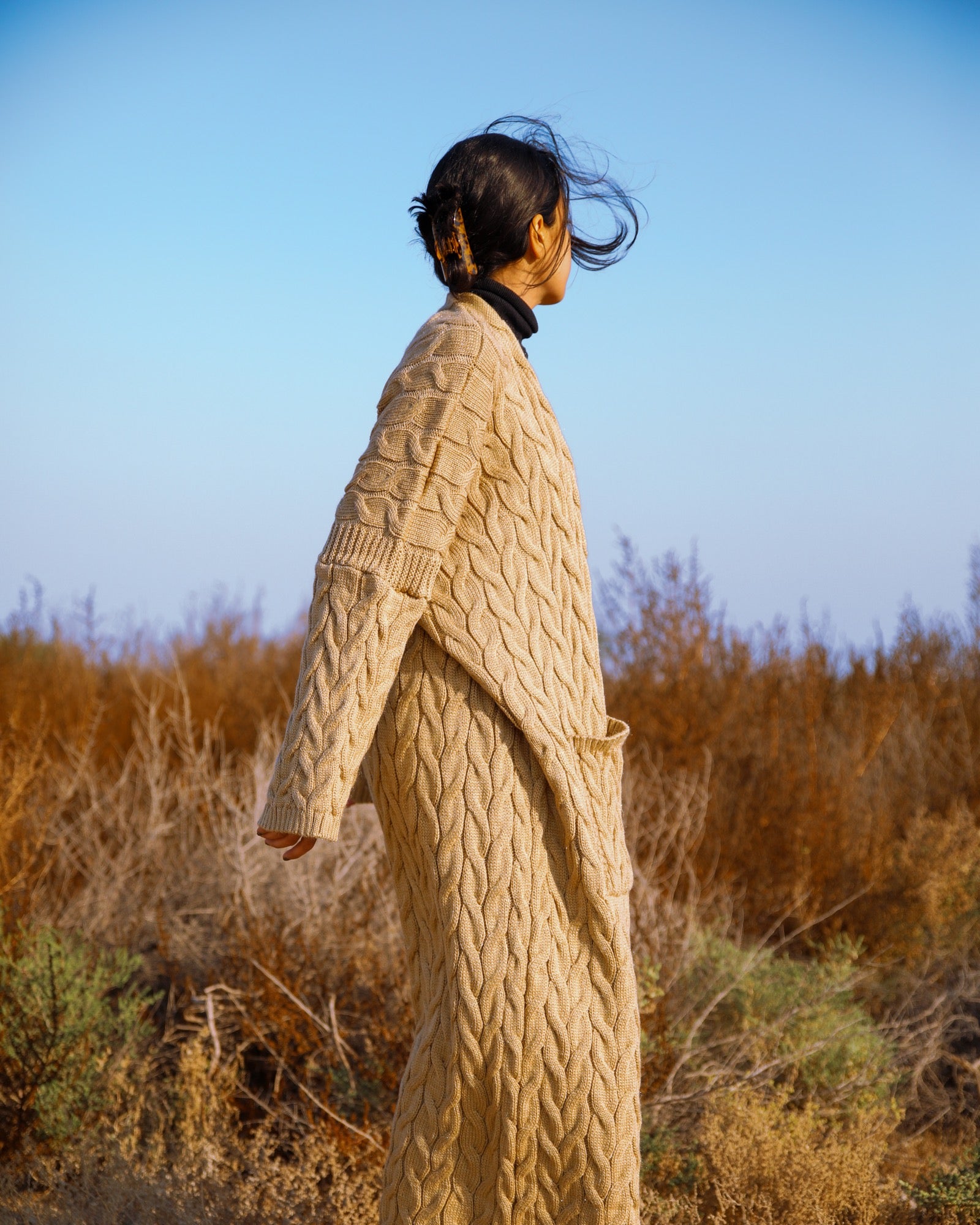 Beige Cardigan with Silver details