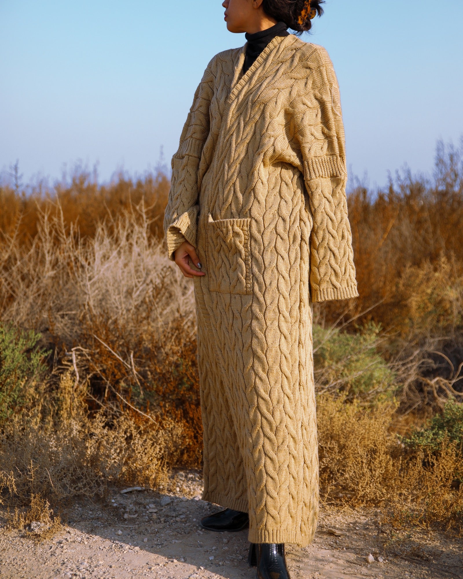 Beige Cardigan with Silver details