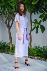 Lavender Tie around Dress