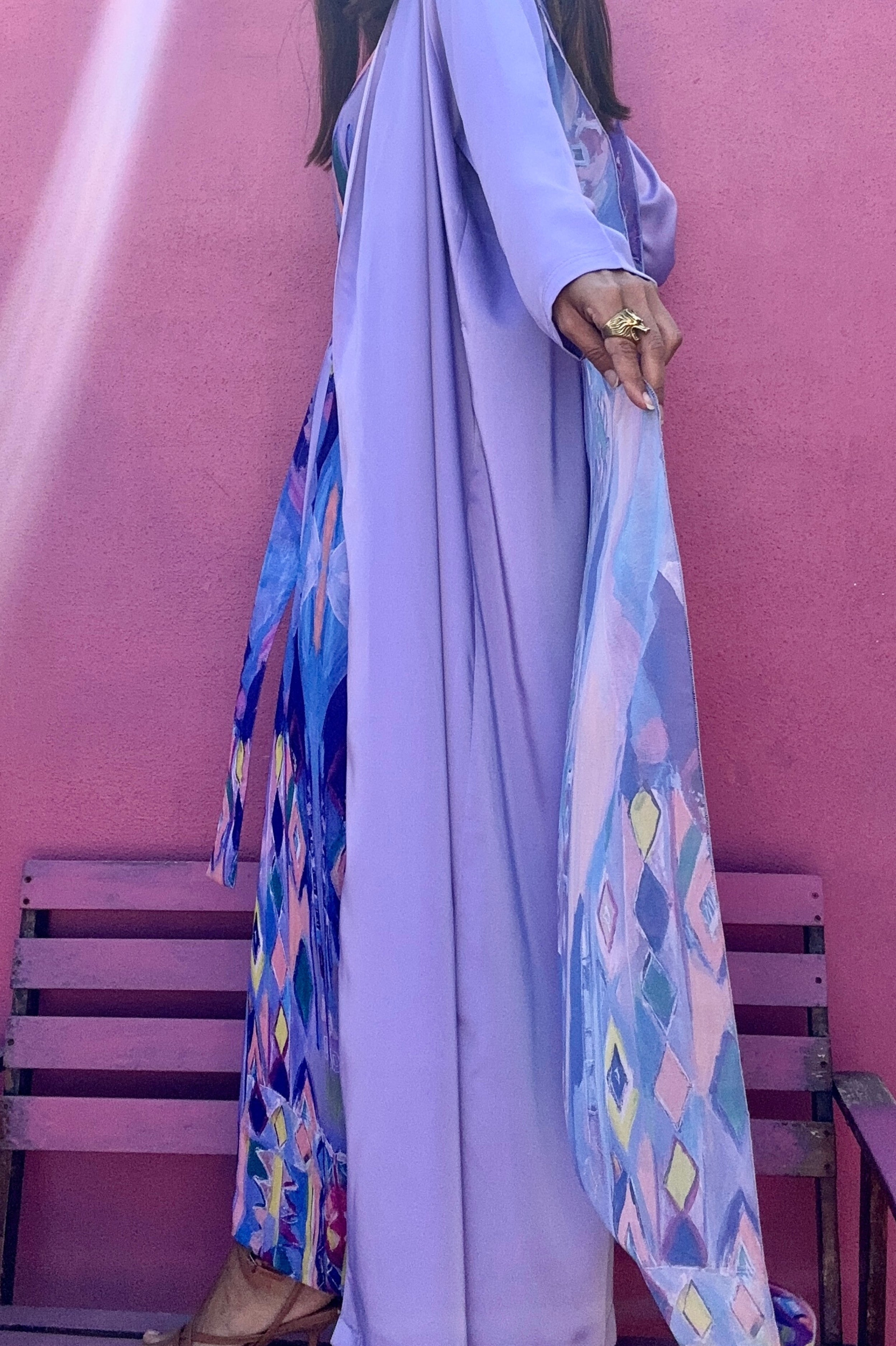 Abstract Sadu Abaya with head scarf