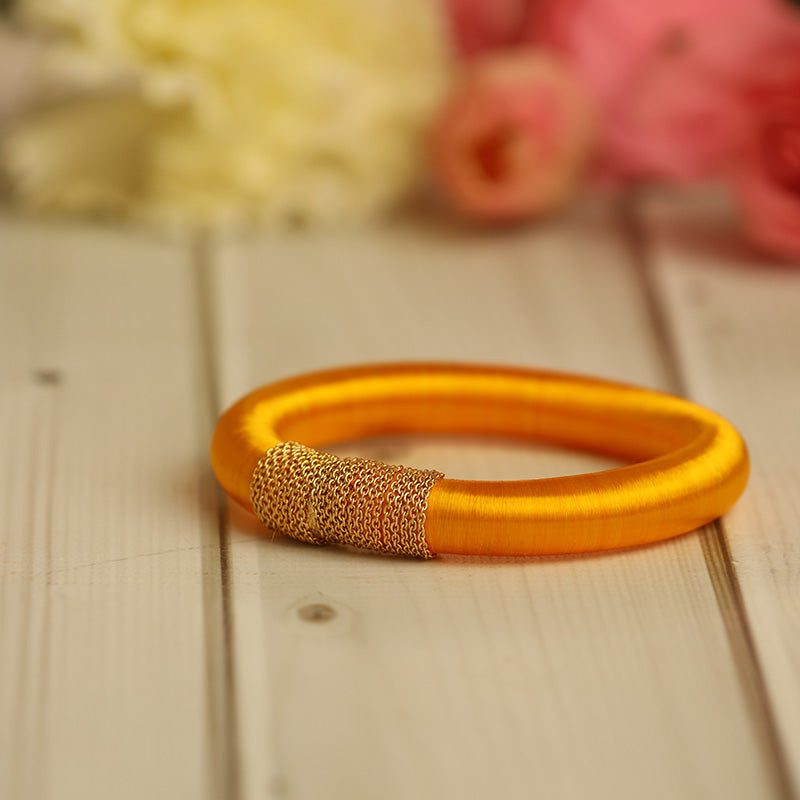 Wide Silk thread bracelet