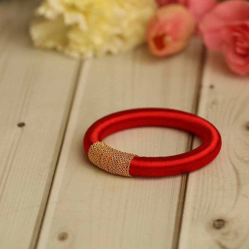 Wide Silk thread bracelet