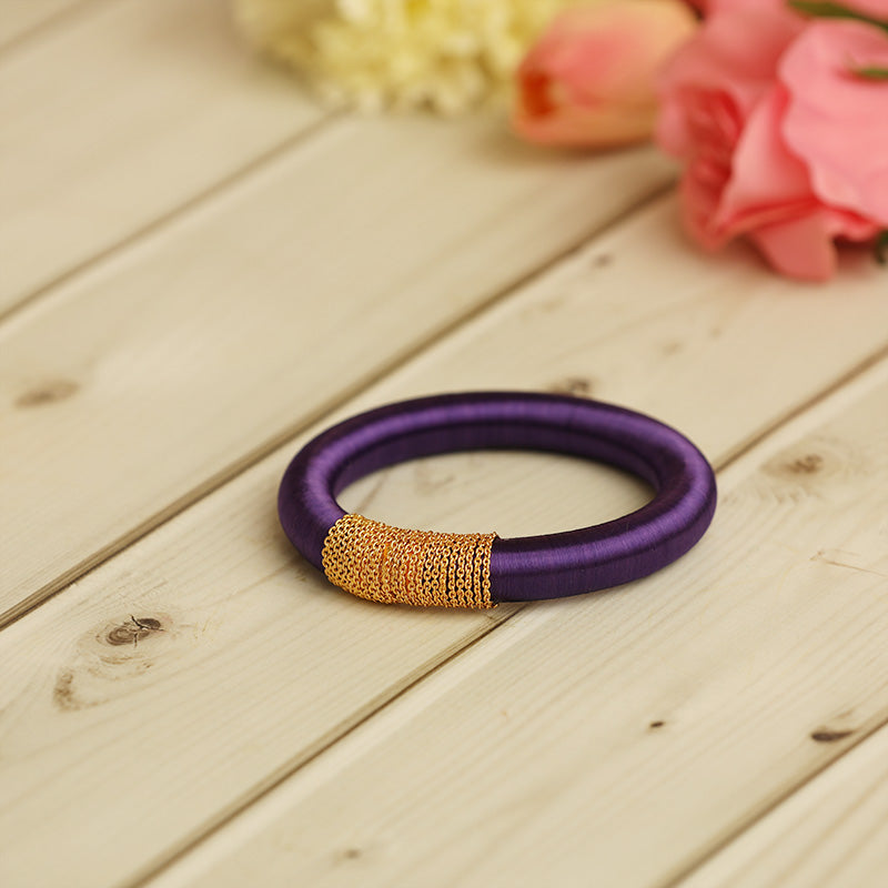 Wide Silk thread bracelet