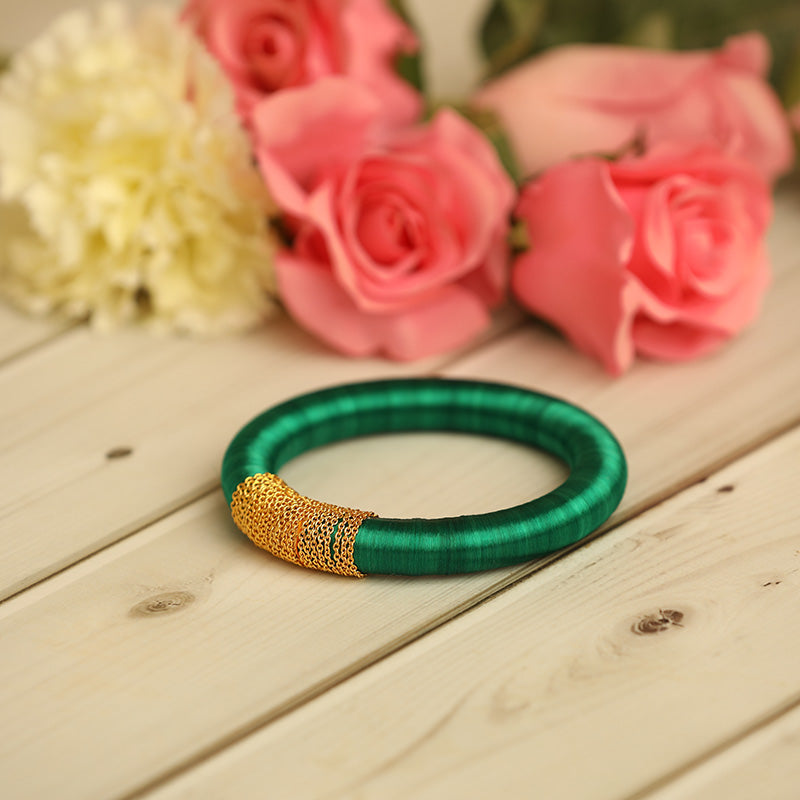 Wide Silk thread bracelet