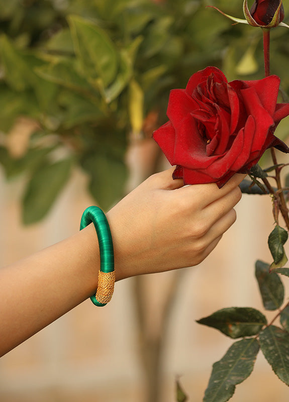 Wide Silk thread bracelet