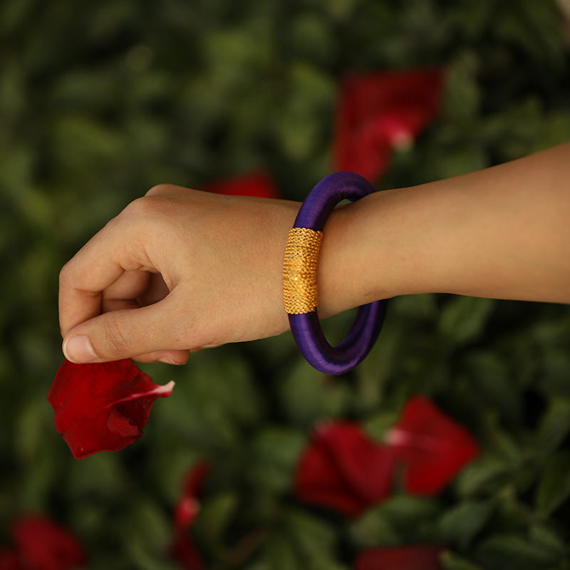 Wide Silk thread bracelet