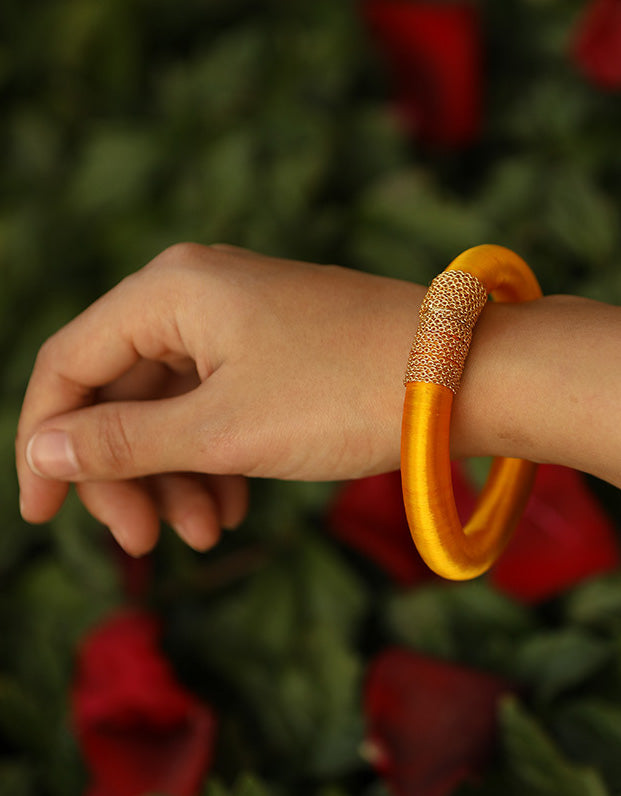 Wide Silk thread bracelet