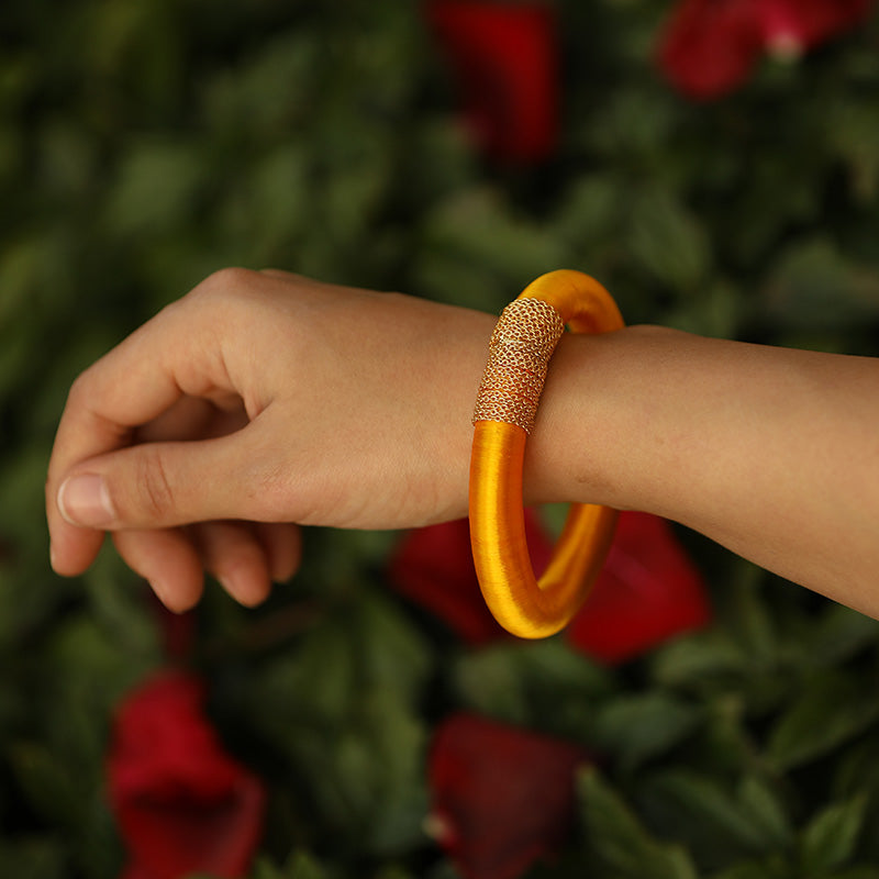 Wide Silk thread bracelet