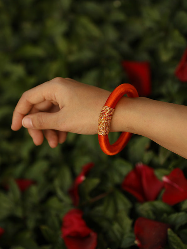 Wide Silk thread bracelet