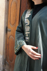 Saudi landmark linen abaya - Green