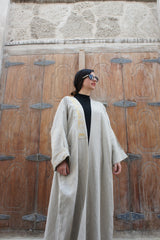 Saudi landmark linen abaya - Beige