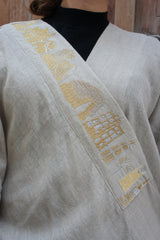 Saudi landmark linen abaya - Beige