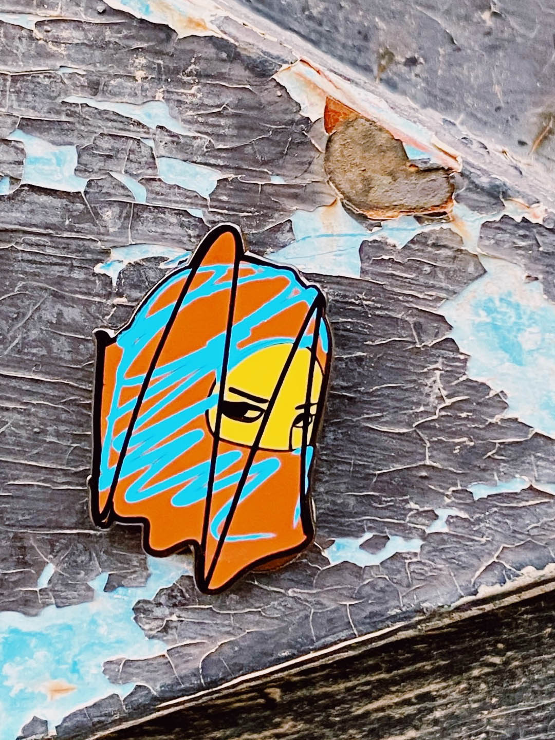 Talal Al Zeid Art Series Pin: Orange