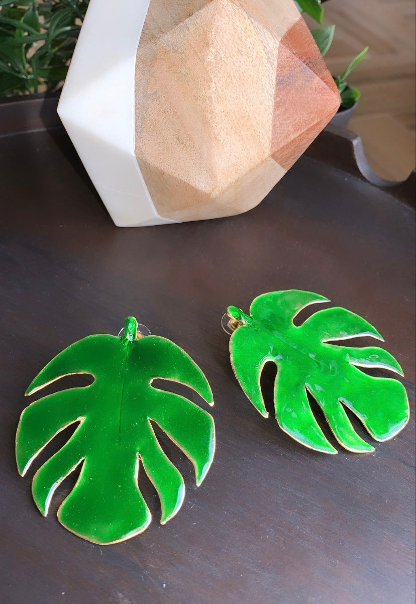 Green Leaf Earring