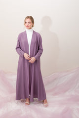 Braided Crepe Abaya - Purple