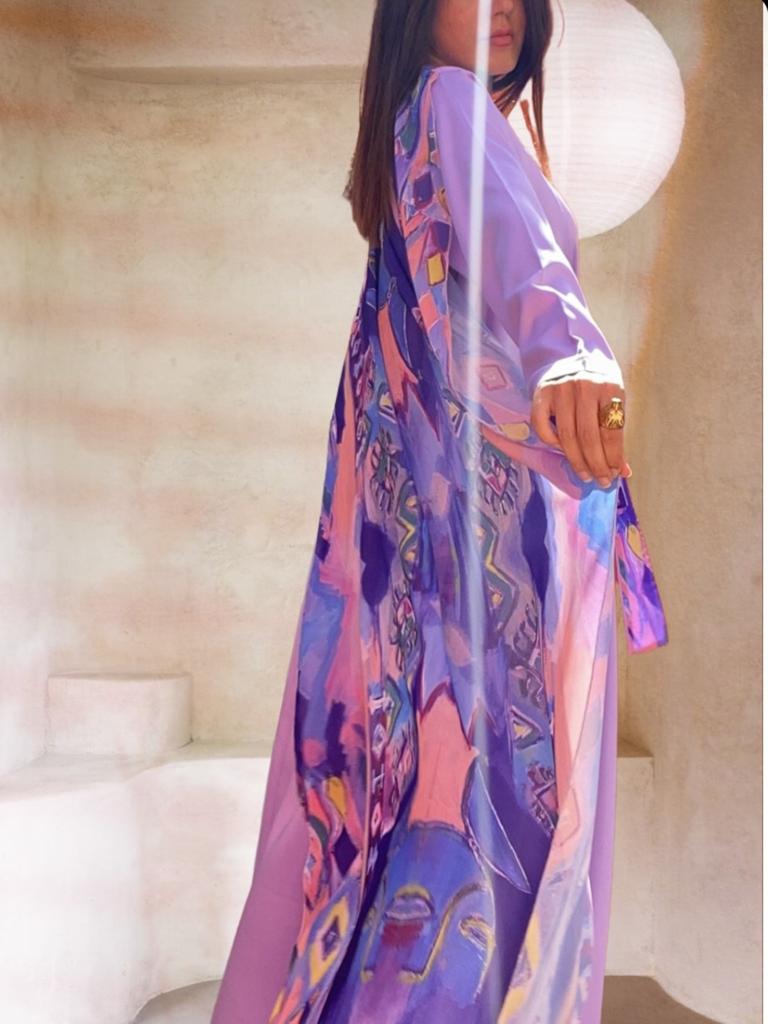 Abstract Sadu Abaya with head scarf