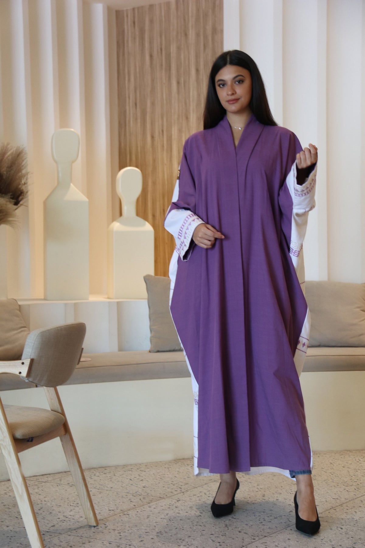 Purple Contrast Abaya