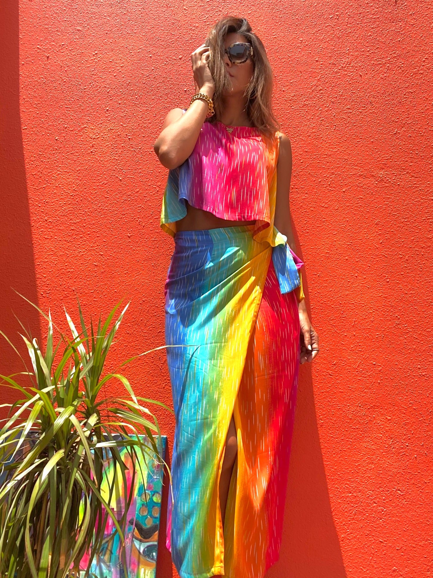 Rainbow wrap Skirt and Top