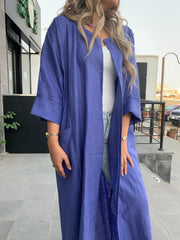 The Moana Abaya - Royal Blue Linen