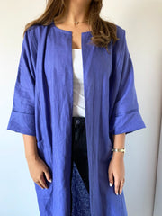 The Moana Abaya - Royal Blue Linen