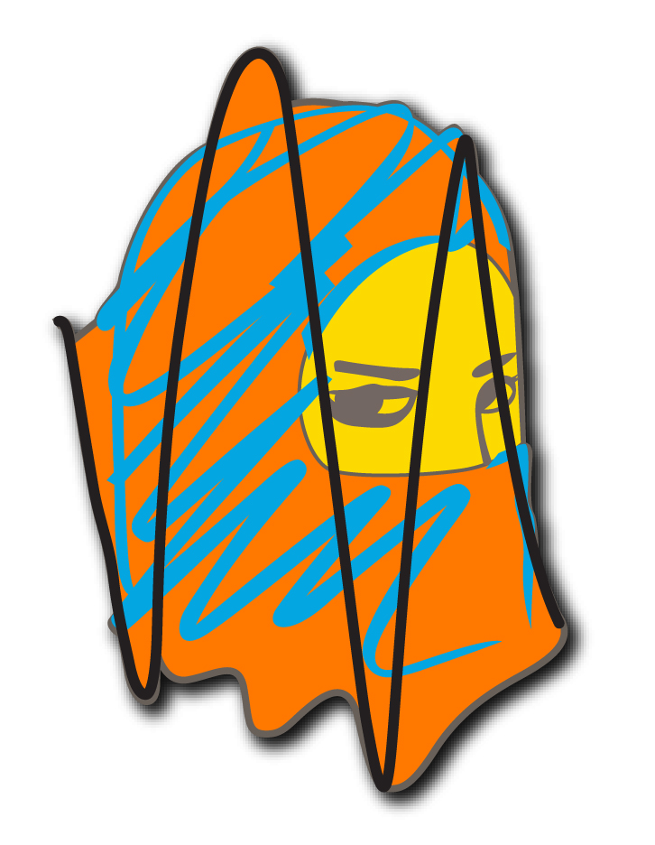 Talal Al Zeid Art Series Pin: Orange