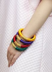 Wide Silk thread bracelet