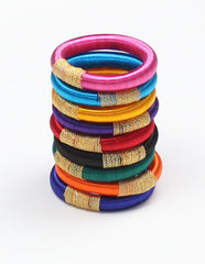 Wide Silk thread bracelet