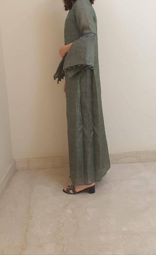 Green Organza Kaftan